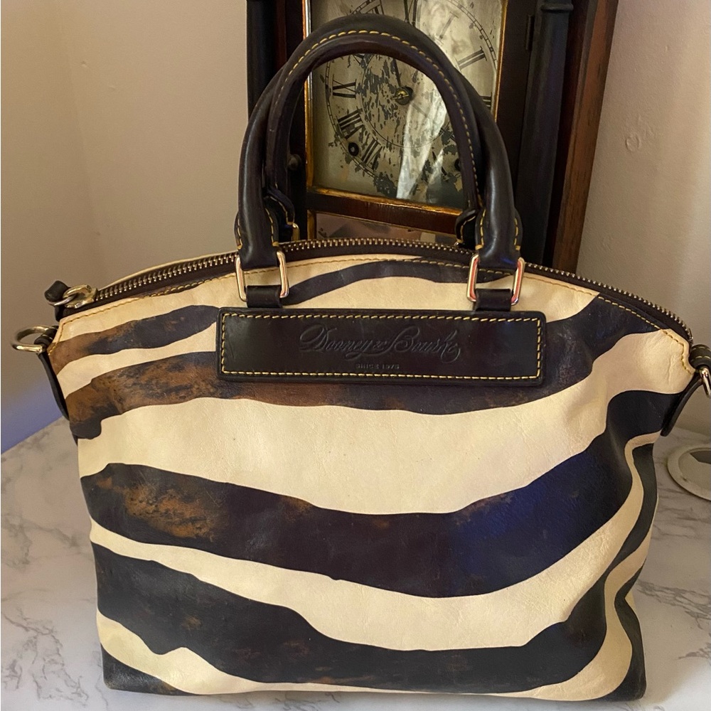 Dooney & Bourke Tri-Color Zebra Florentine Leather Satchel